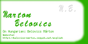 marton belovics business card
